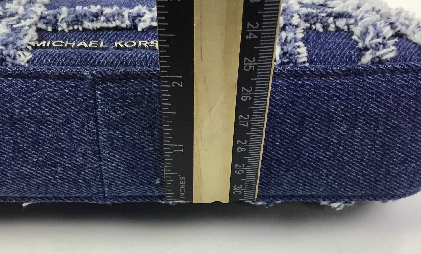 Handbag Designer By Michael Kors In Blue Denim, Size:Small