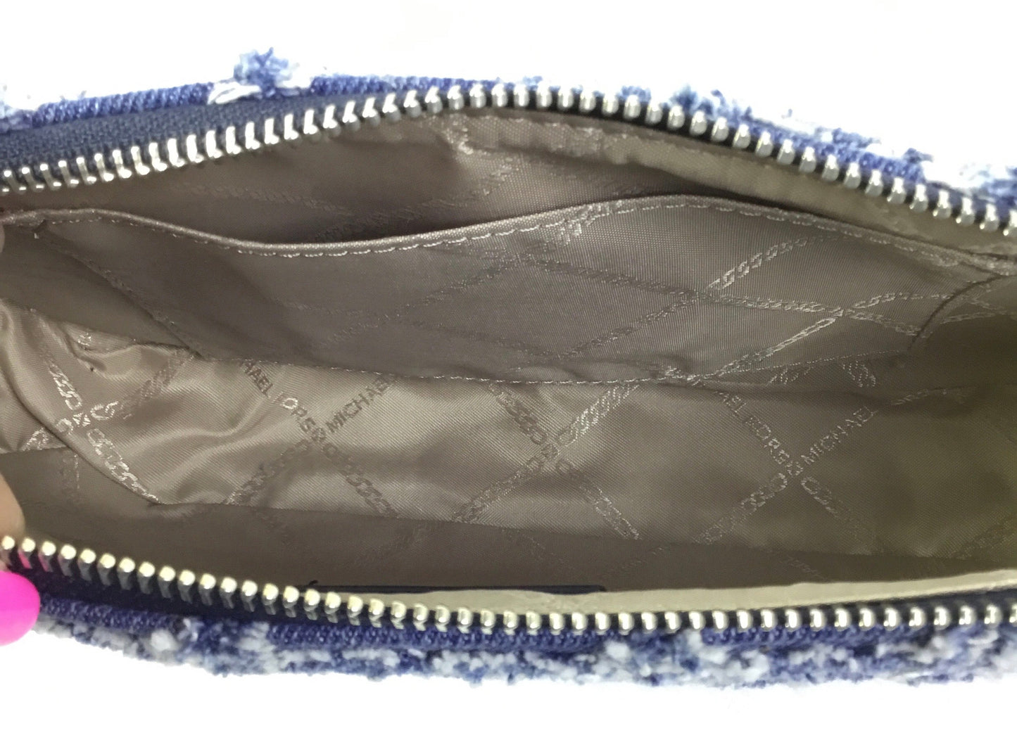 Handbag Designer By Michael Kors In Blue Denim, Size:Small