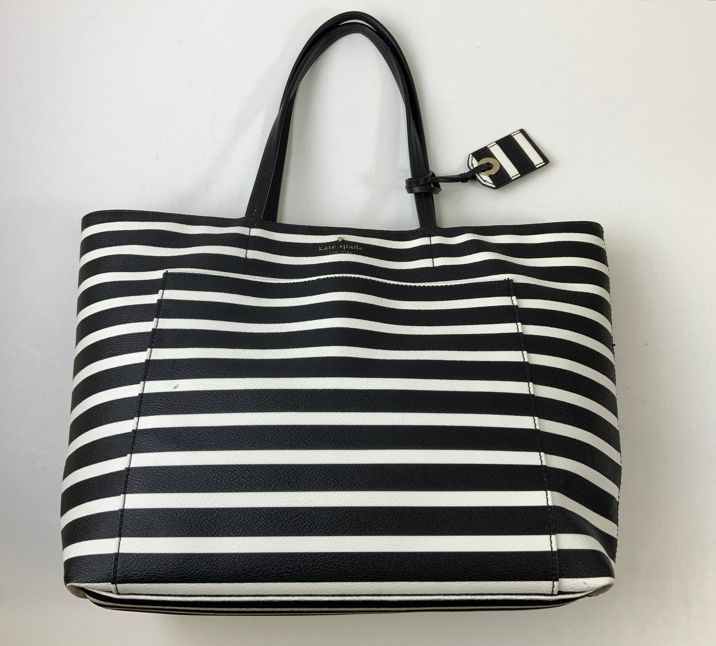 Handbag Designer By Kate Spade In Black & White, Size:Large