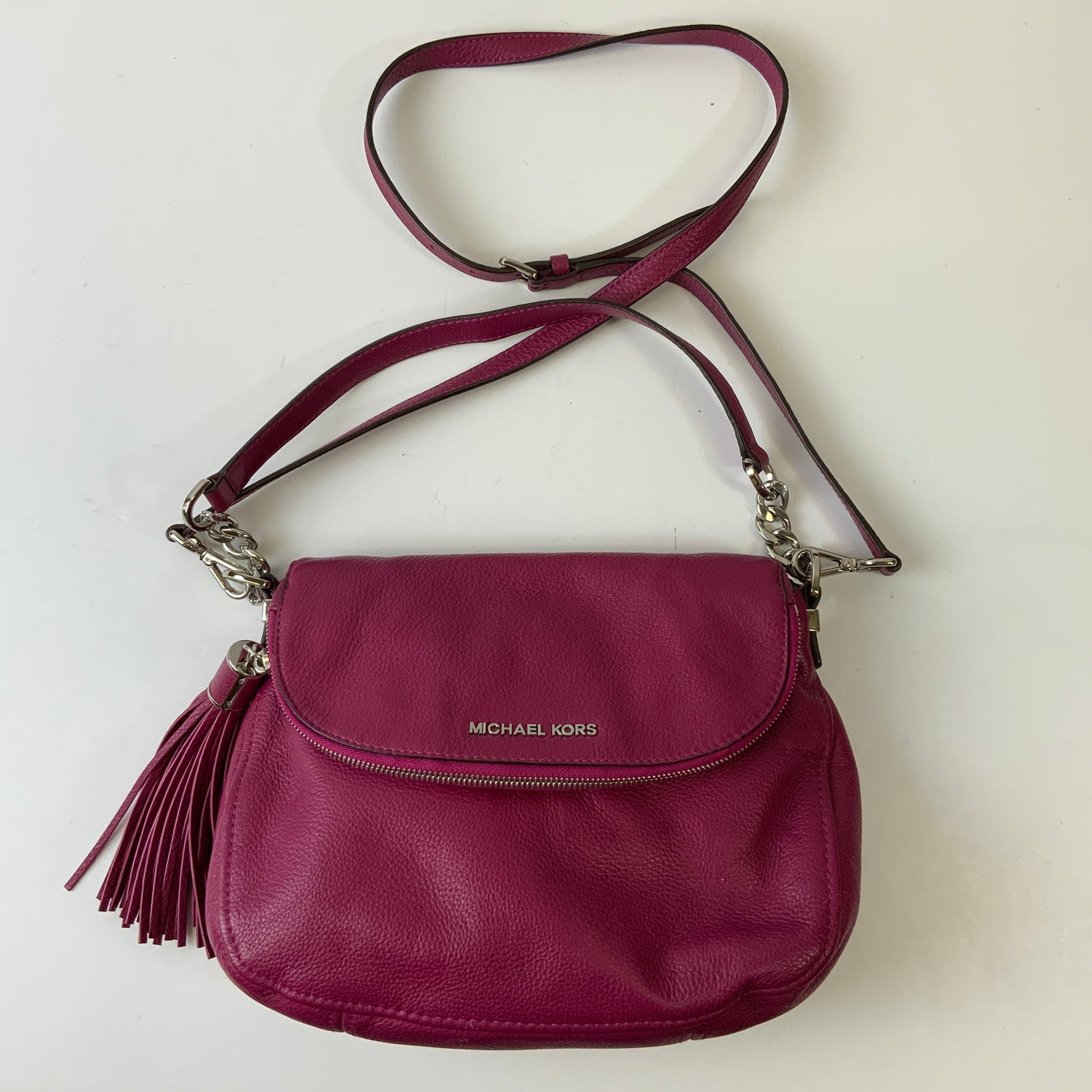 Handbag Designer By Michael Kors In Purple, Size:Medium