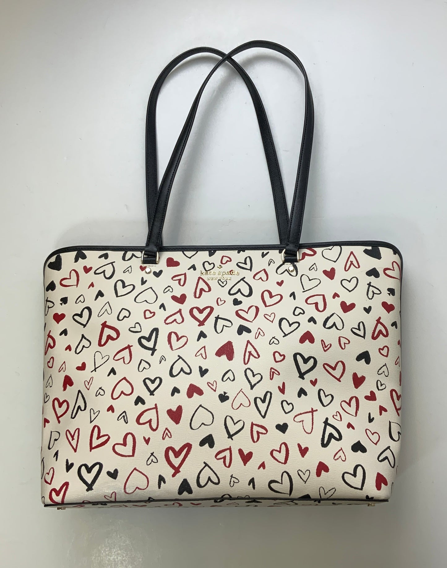 Handbag Designer By Kate Spade In Black & Cream, Size:Large