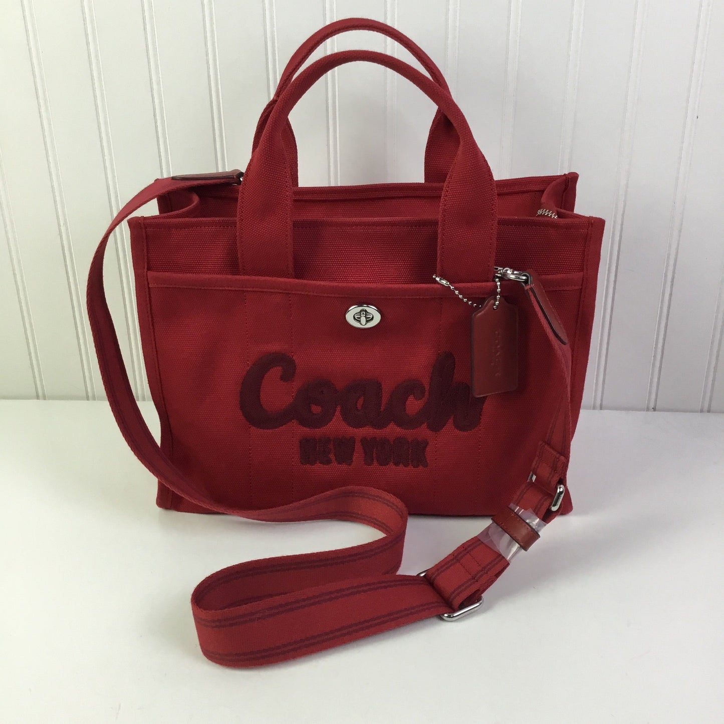 Handbag Designer By Coach In Red, Size:Medium