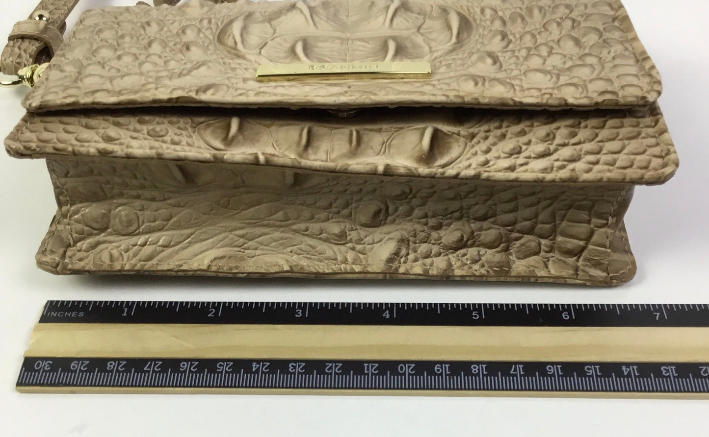 Crossbody Designer By Brahmin In Tan, Size:Small