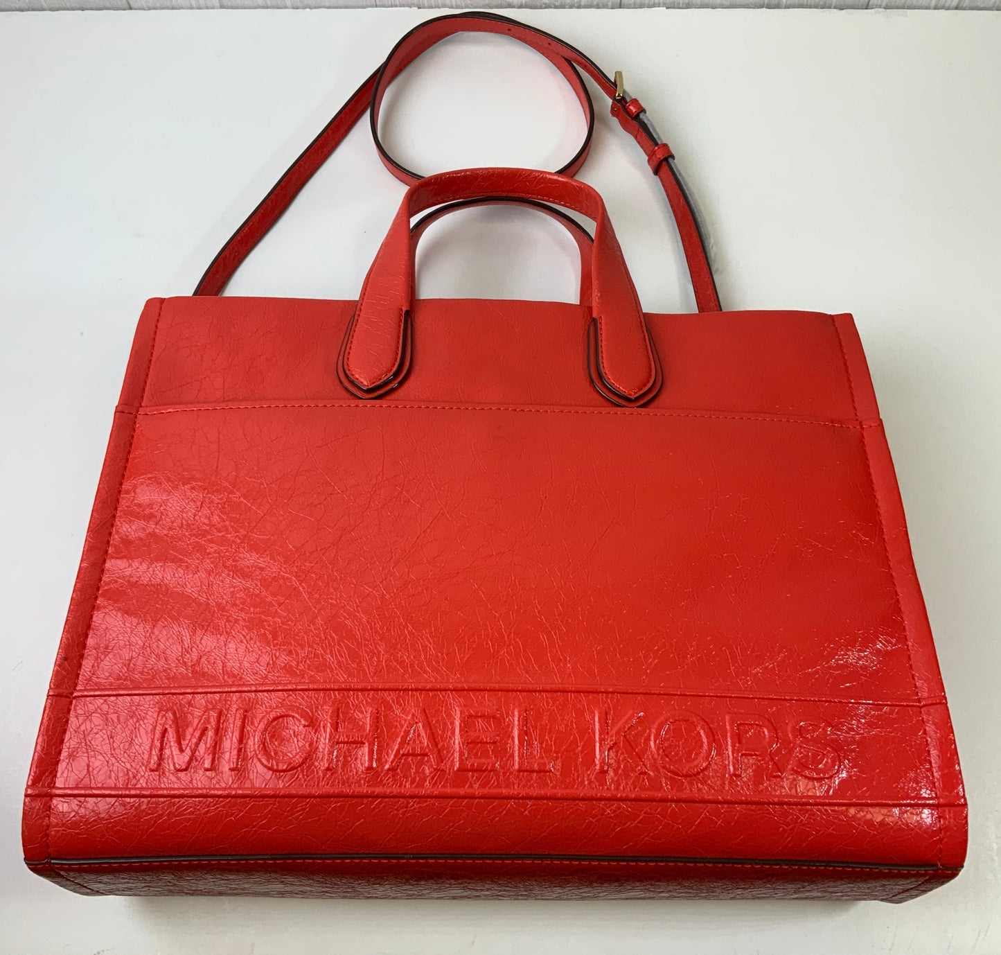 Handbag Designer By Michael Kors In Orange, Size:Large