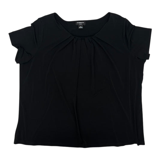 Blouse Ss By Liz Claiborne In Black, Size:3X