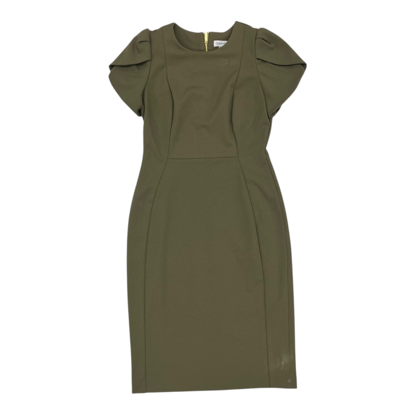 Dress Work By Calvin Klein In Green, Size:6