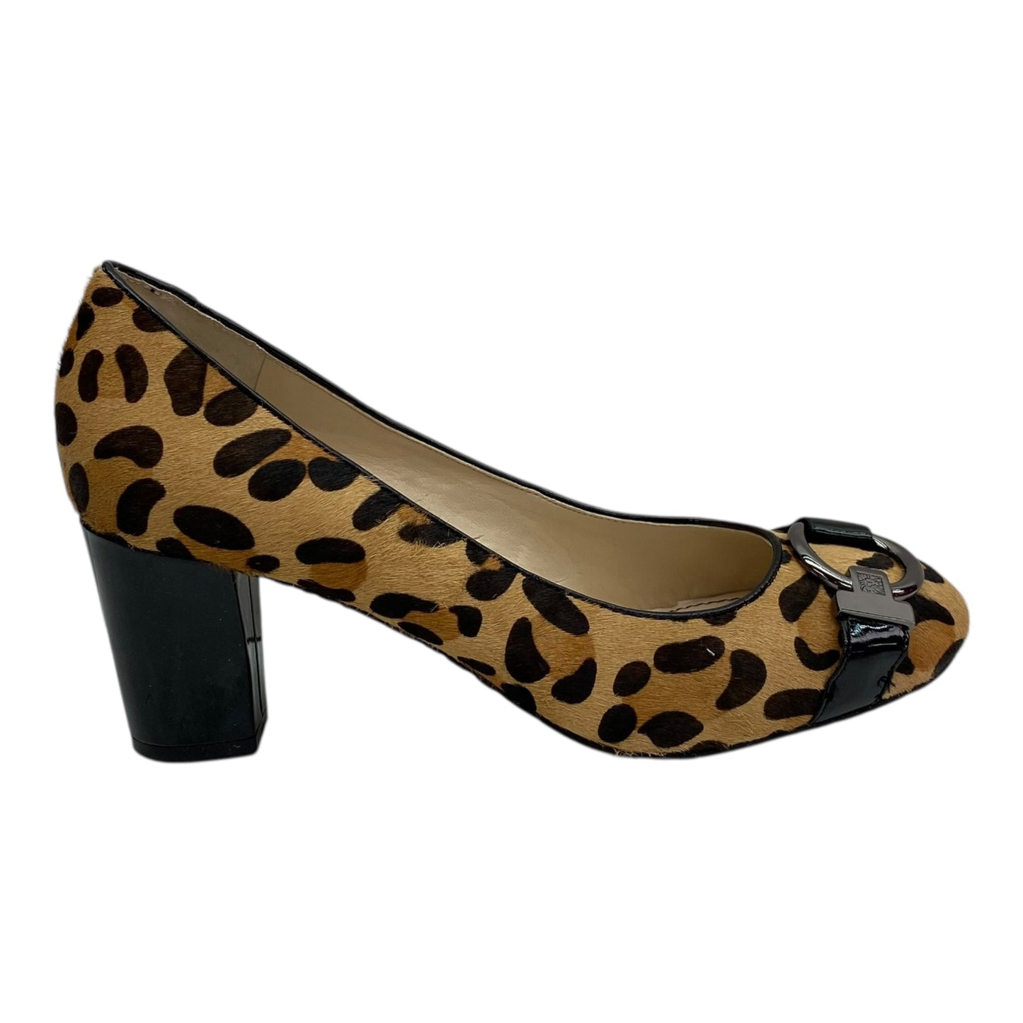 Shoes Heels Kitten By Anne Klein In Animal Print, Size:8
