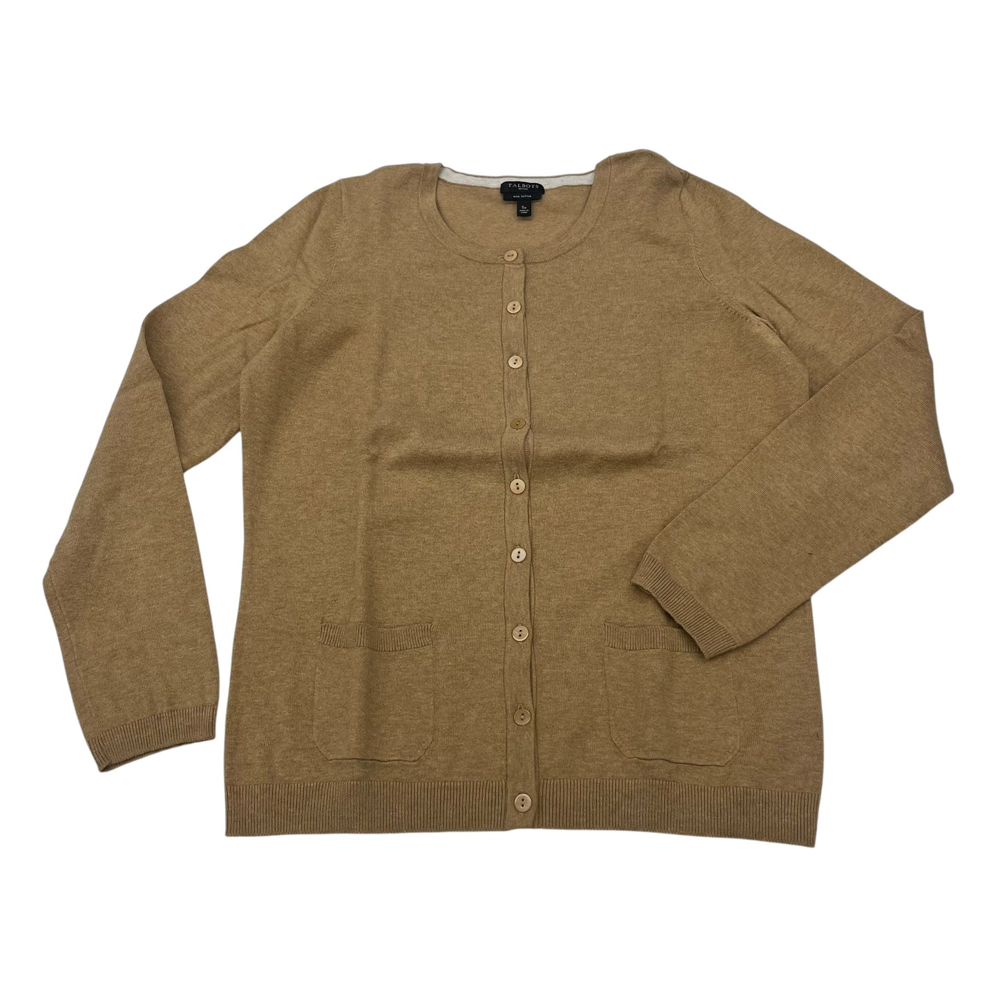Sweater Cardigan By Talbots In Tan, Size:Sp