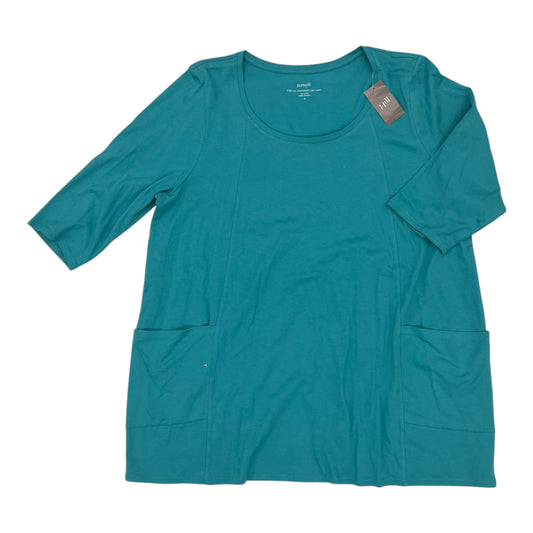 Top 3/4 Sleeve Basic By Pure Jill In Blue, Size:Xl