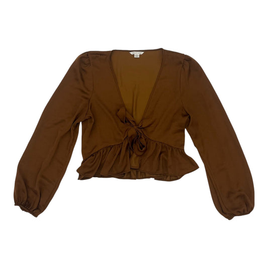 Blouse Ls By American Eagle In Brown, Size:M