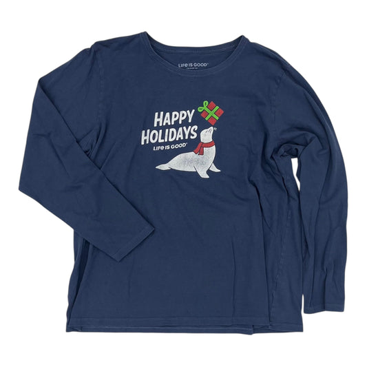 Top Ls By Life Is Good In Blue, Size:Xxl