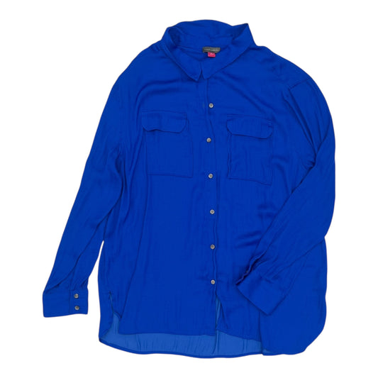 Blouse Ls By Vince Camuto In Blue, Size:Xl