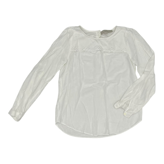 Blouse Ls By Loft In Cream, Size:Xs