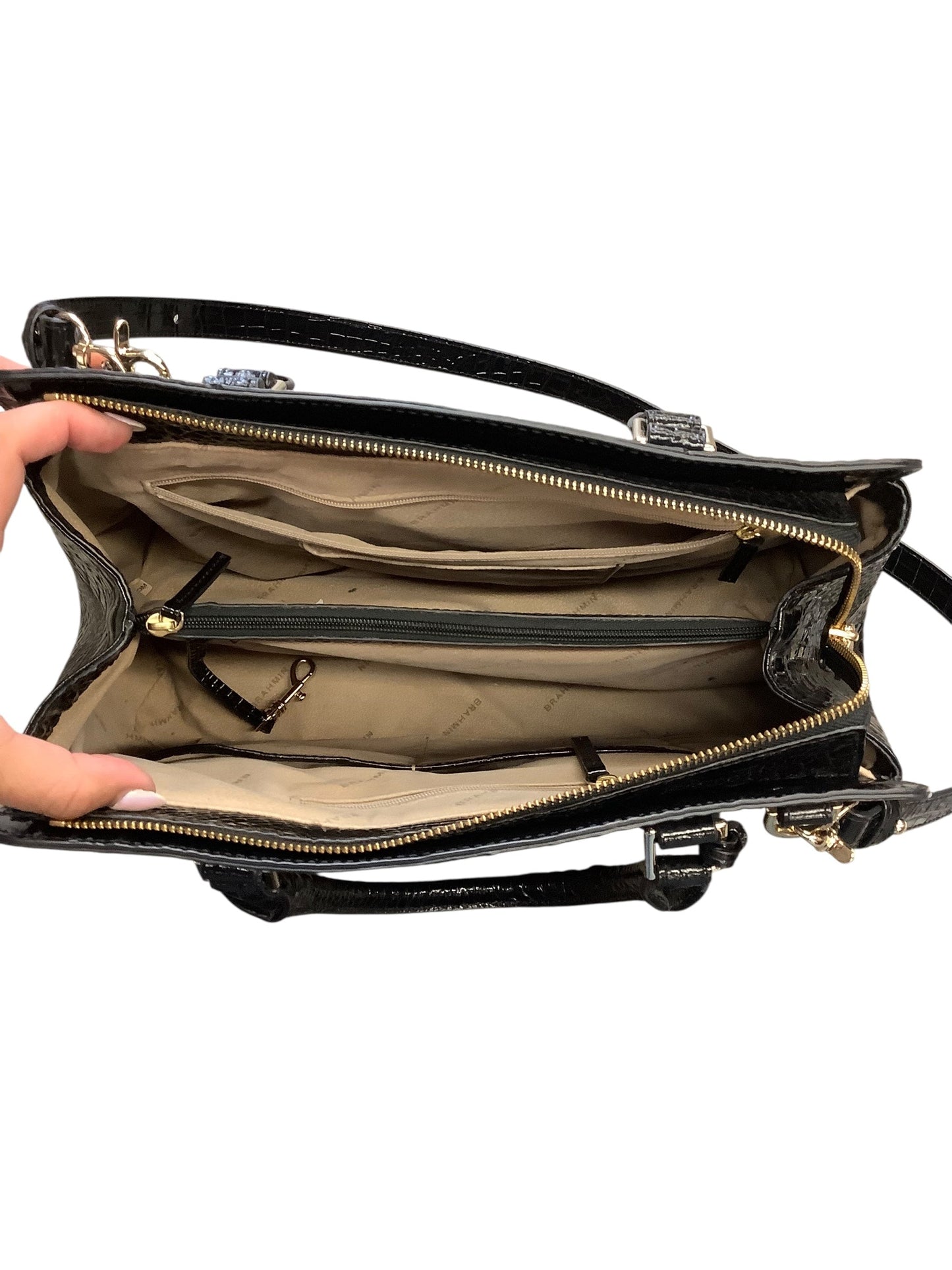 Handbag Designer By Brahmin In Black, Size:Large