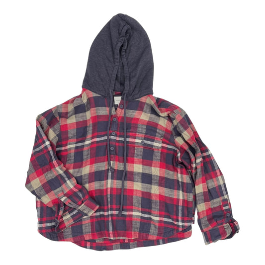 Jacket Shirt By American Eagle In Blue & Red, Size:L