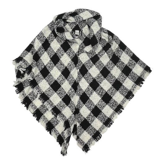 Poncho By Clothes Mentor In Black & Cream, Size:Osfm