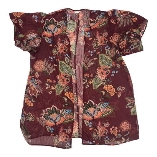 Kimono By Maurices In Maroon, Size:2X