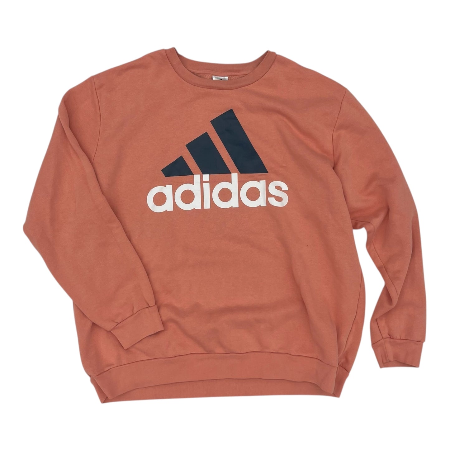 Athletic Sweatshirt Crewneck By Adidas In Orange, Size:2X