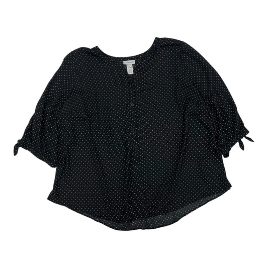 Blouse 3/4 Sleeve By Catherines In Black, Size:2