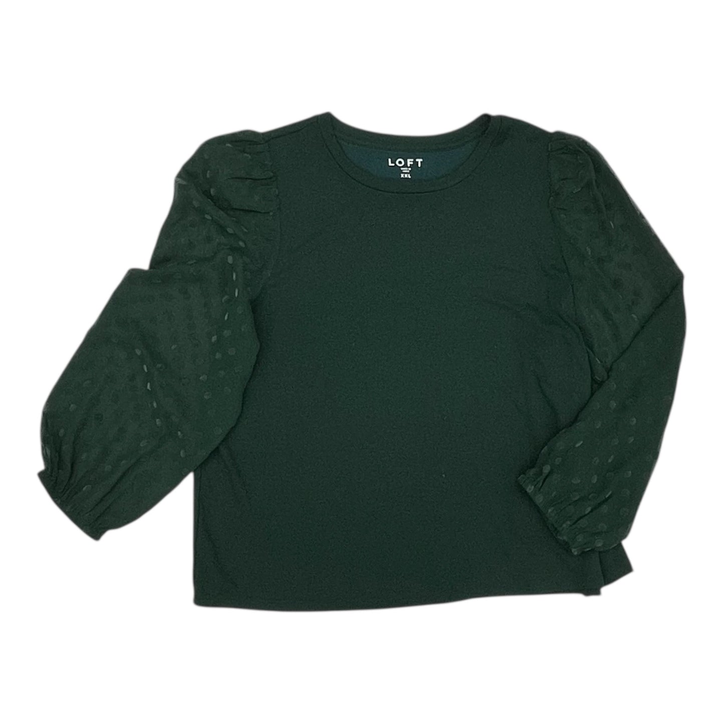 Blouse Ls By Loft In Green, Size:Xxl