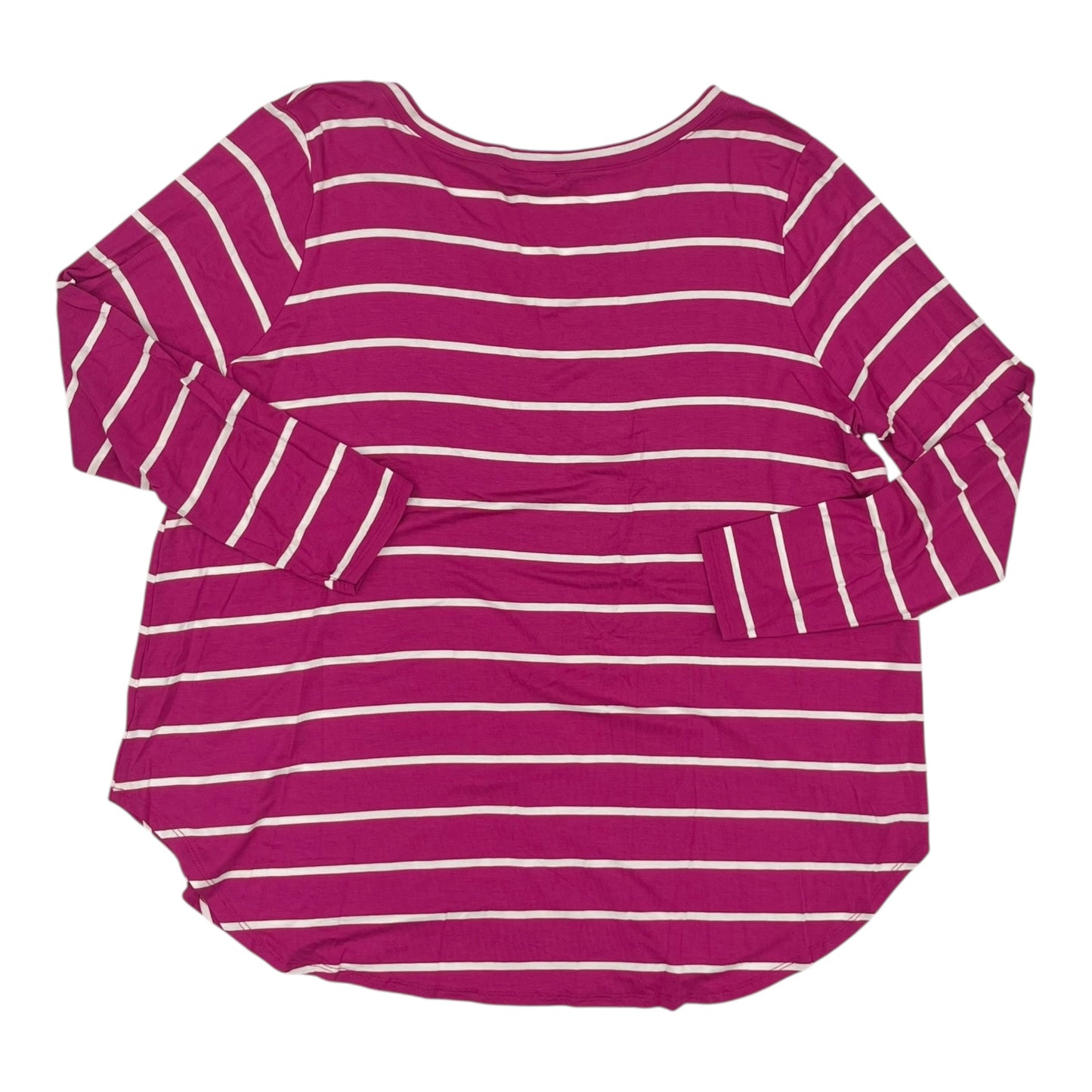 Top Ls By Zenana Outfitters In Pink & White, Size:3X