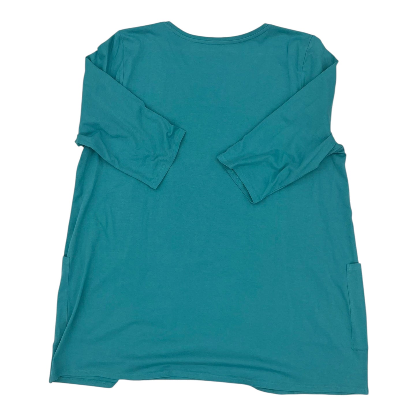 Top 3/4 Sleeve Basic By Pure Jill In Blue, Size:Xl