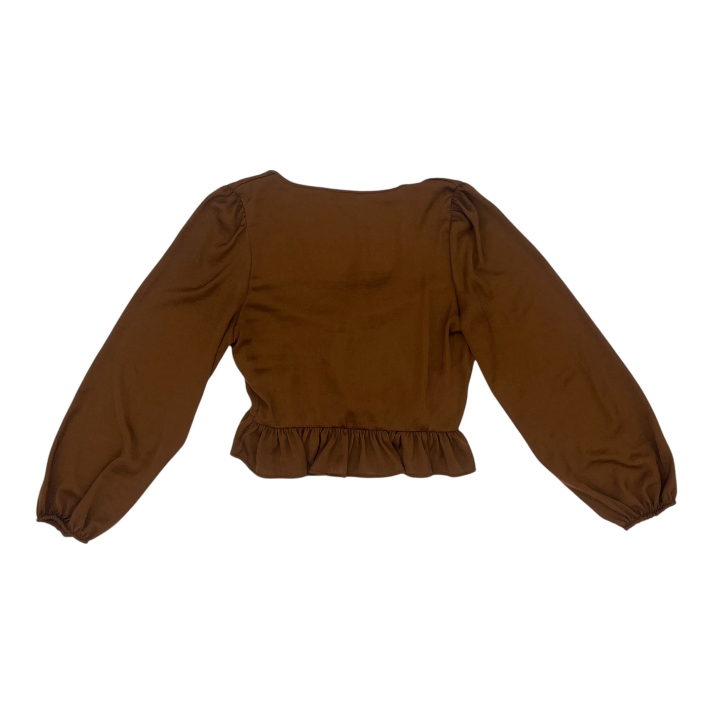 Blouse Ls By American Eagle In Brown, Size:M