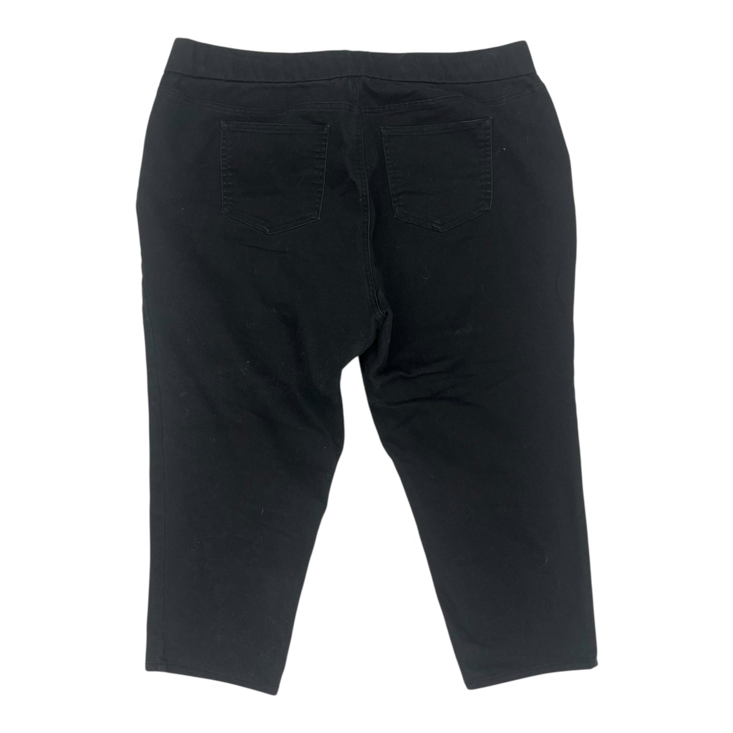 Jeans Cropped By New Directions In Black Denim, Size:22