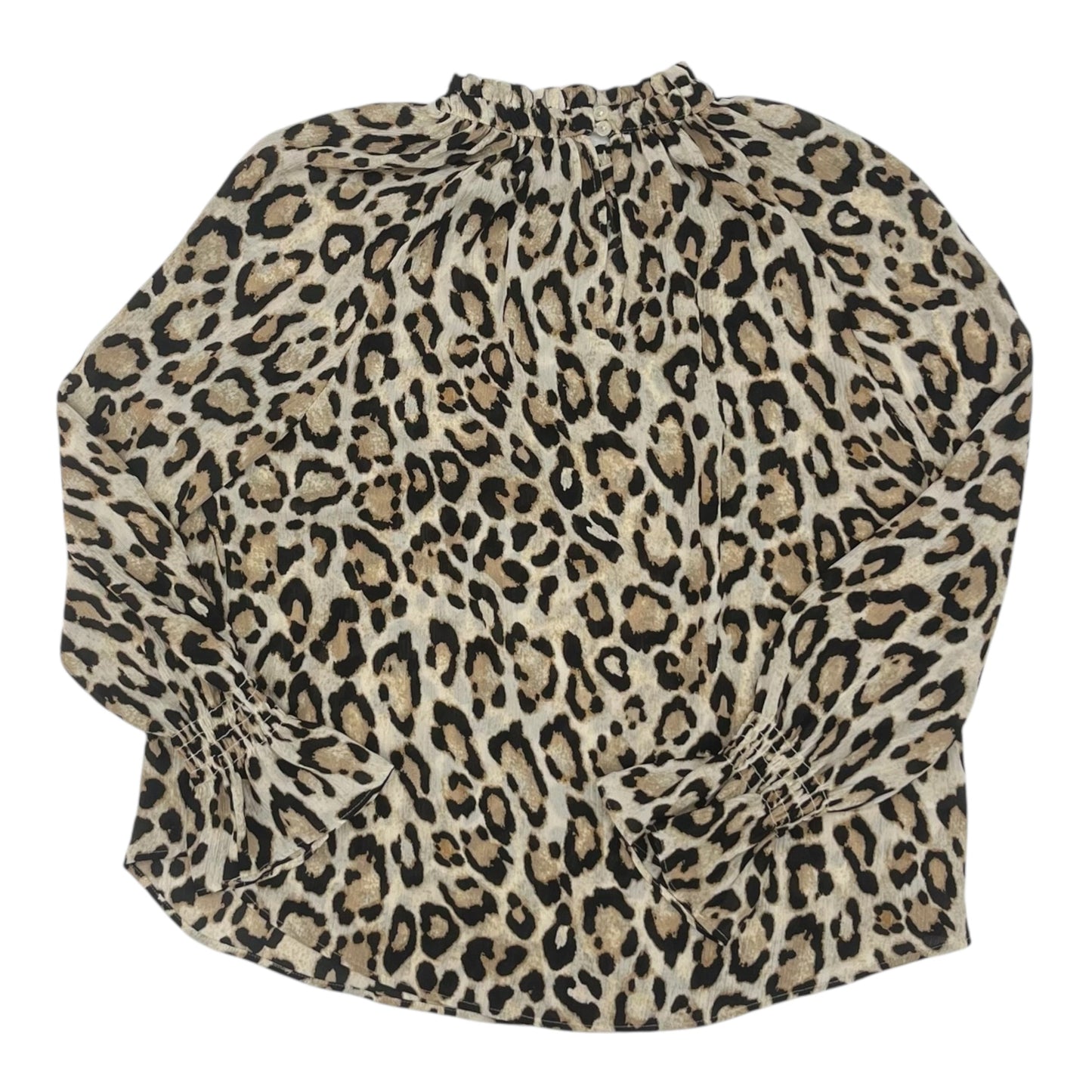 Blouse Ls By Loft In Animal Print, Size:S