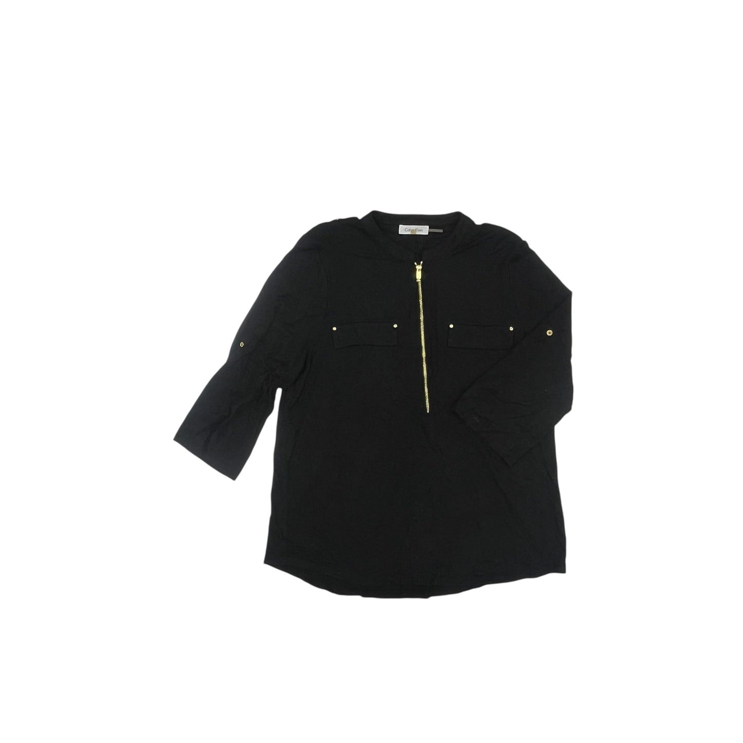 Top Ls By Calvin Klein In Black, Size:L