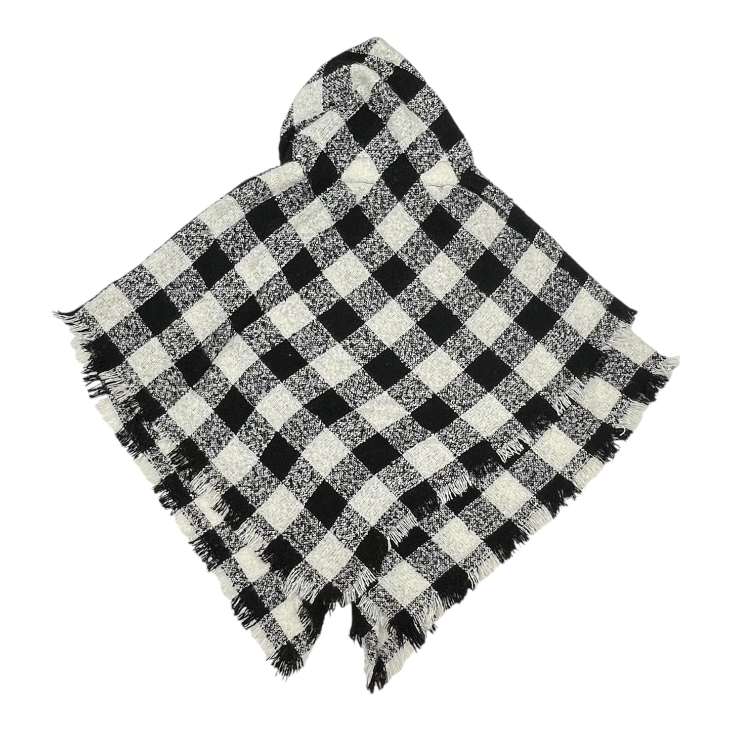 Poncho By Clothes Mentor In Black & Cream, Size:Osfm