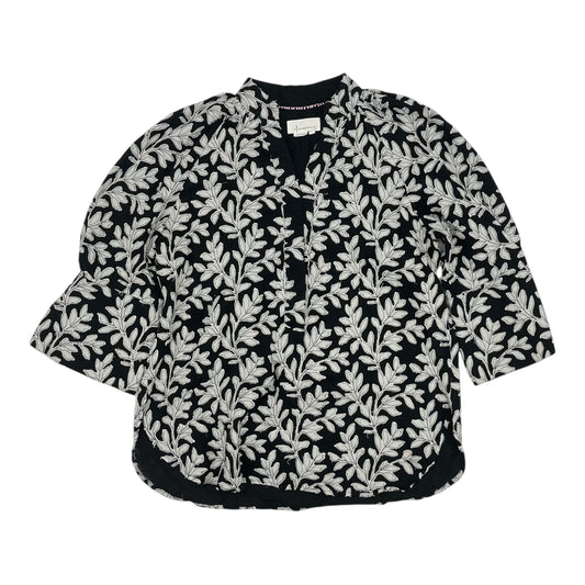 Blouse Ls By Anthropologie In Black & Cream, Size:M