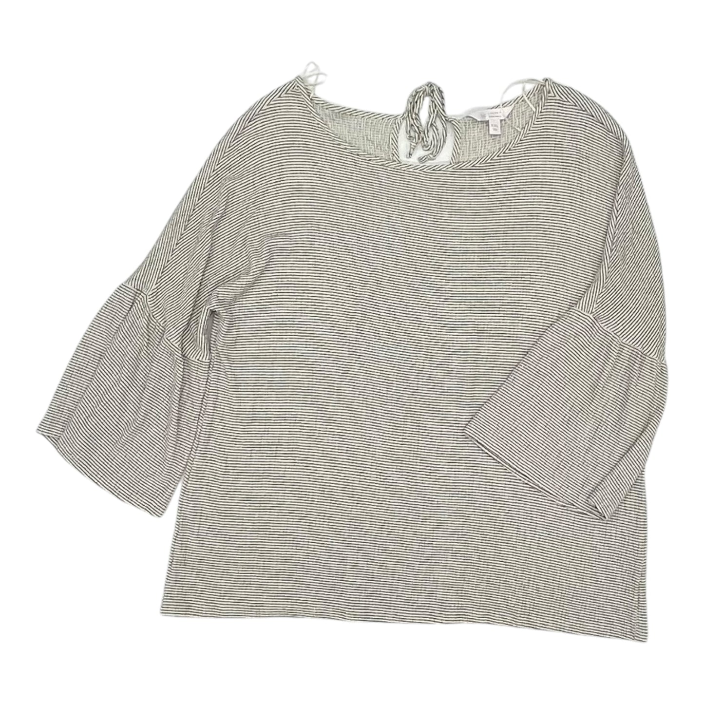 Top 3/4 Sleeve By Lc Lauren Conrad In Black & Cream, Size:Xxl
