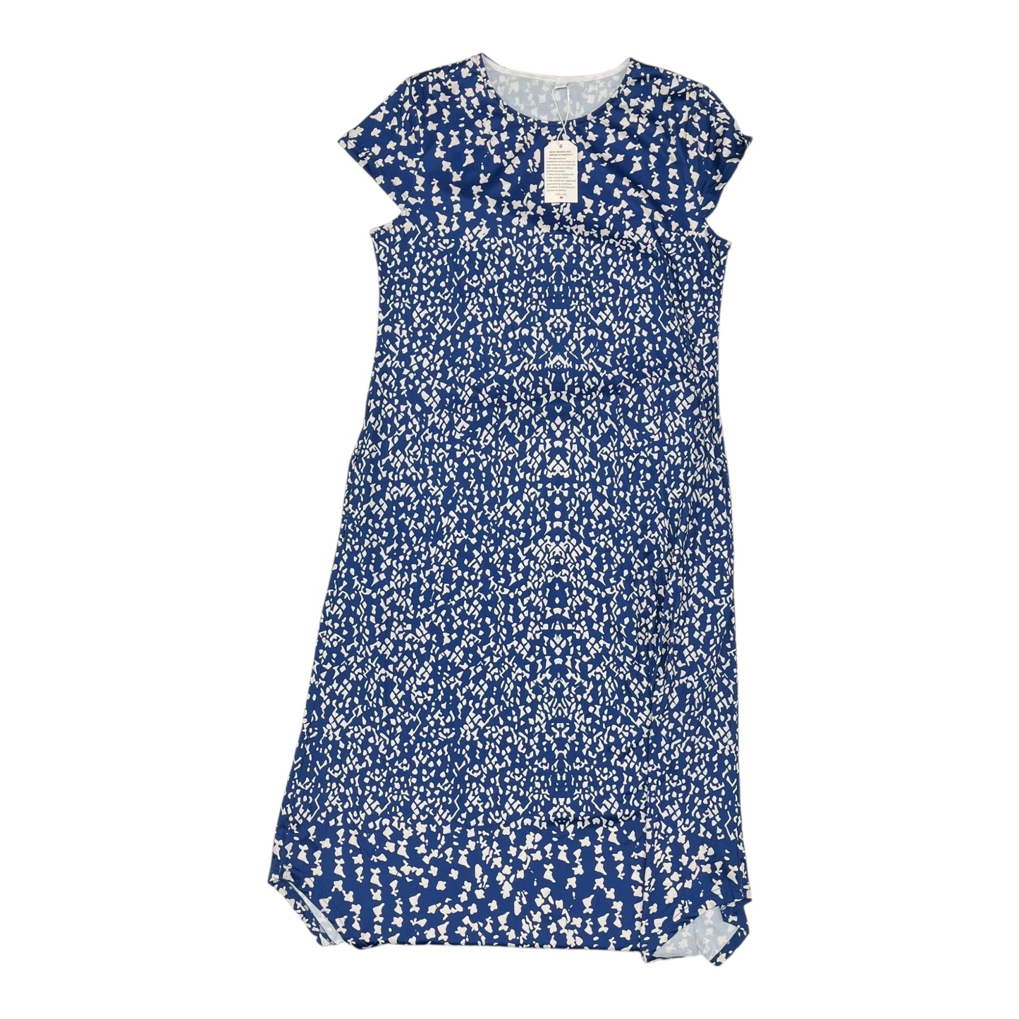 Dress Casual Maxi By Cmf In Blue & White, Size:L