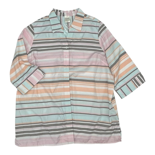 Top 3/4 Sleeve By Blair In Striped Pattern, Size:2X