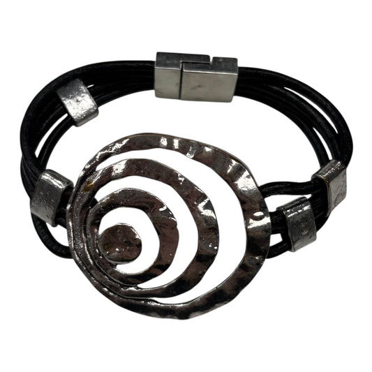 BRACELET CUFF by CME in BLACK & SILVER