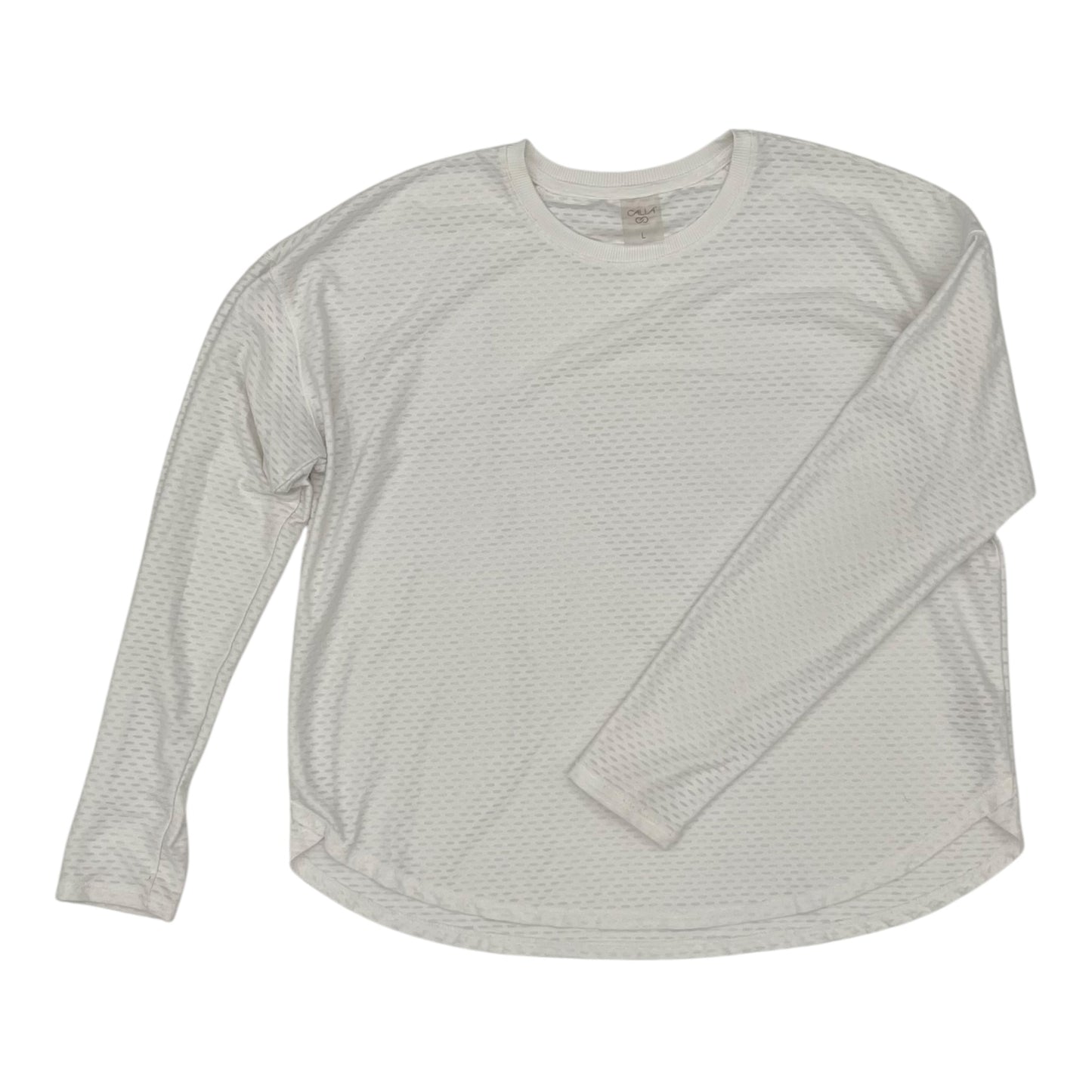 Athletic Top Ls Crewneck By Calia In Cream, Size:L