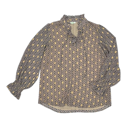 Blouse Ls By Clothes Mentor In Gold & Green, Size:M