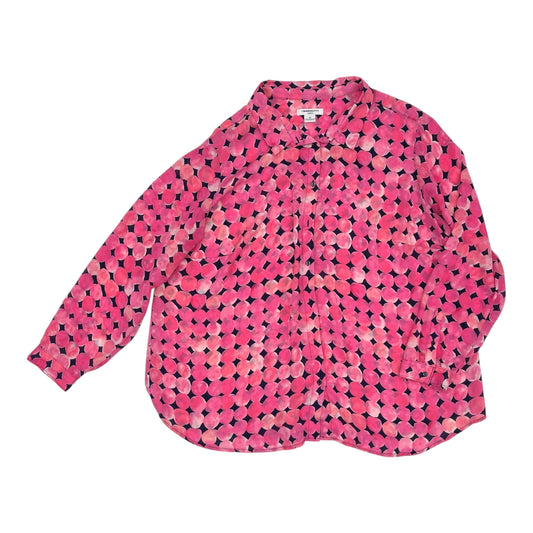 Blouse Ls By Liz Claiborne In Pink, Size:3X