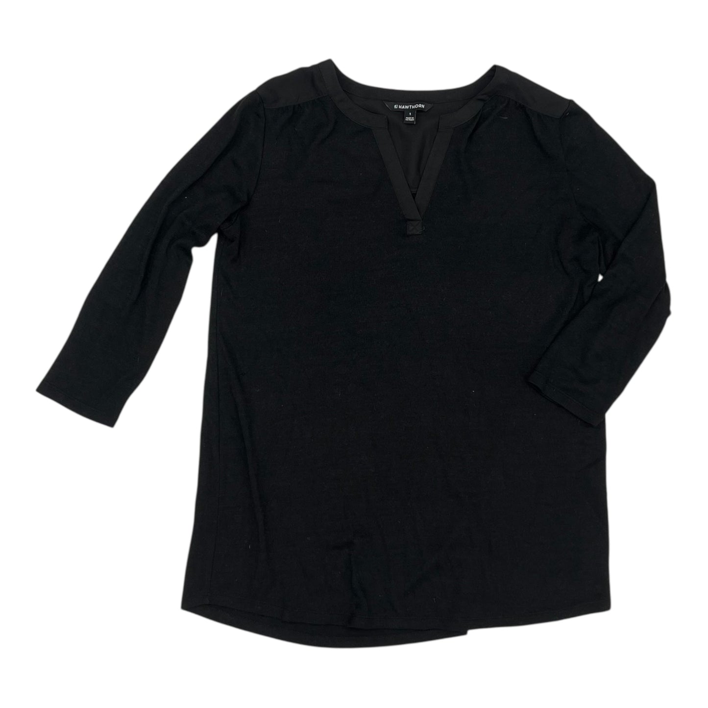 Blouse 3/4 Sleeve By 41 Hawthorn In Black, Size:L