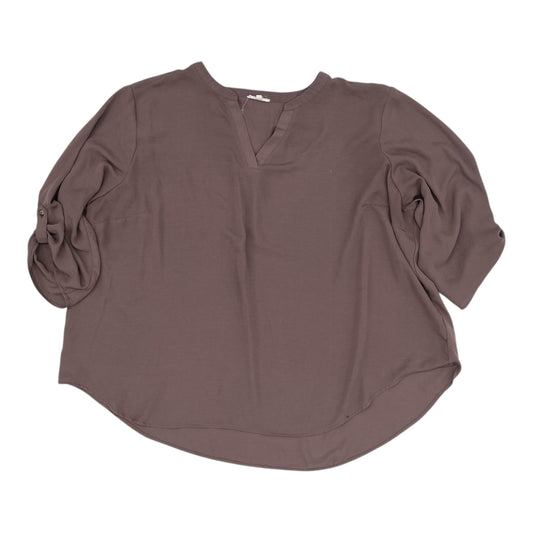 Blouse Ls By Maurices In Brown, Size:4X