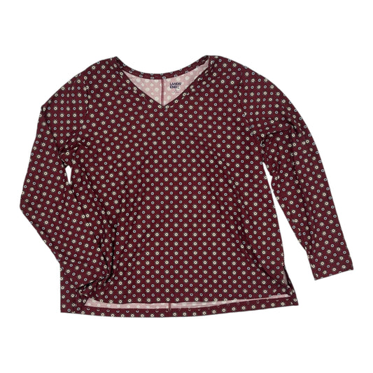 Top Ls By Lands End In Maroon, Size:1X