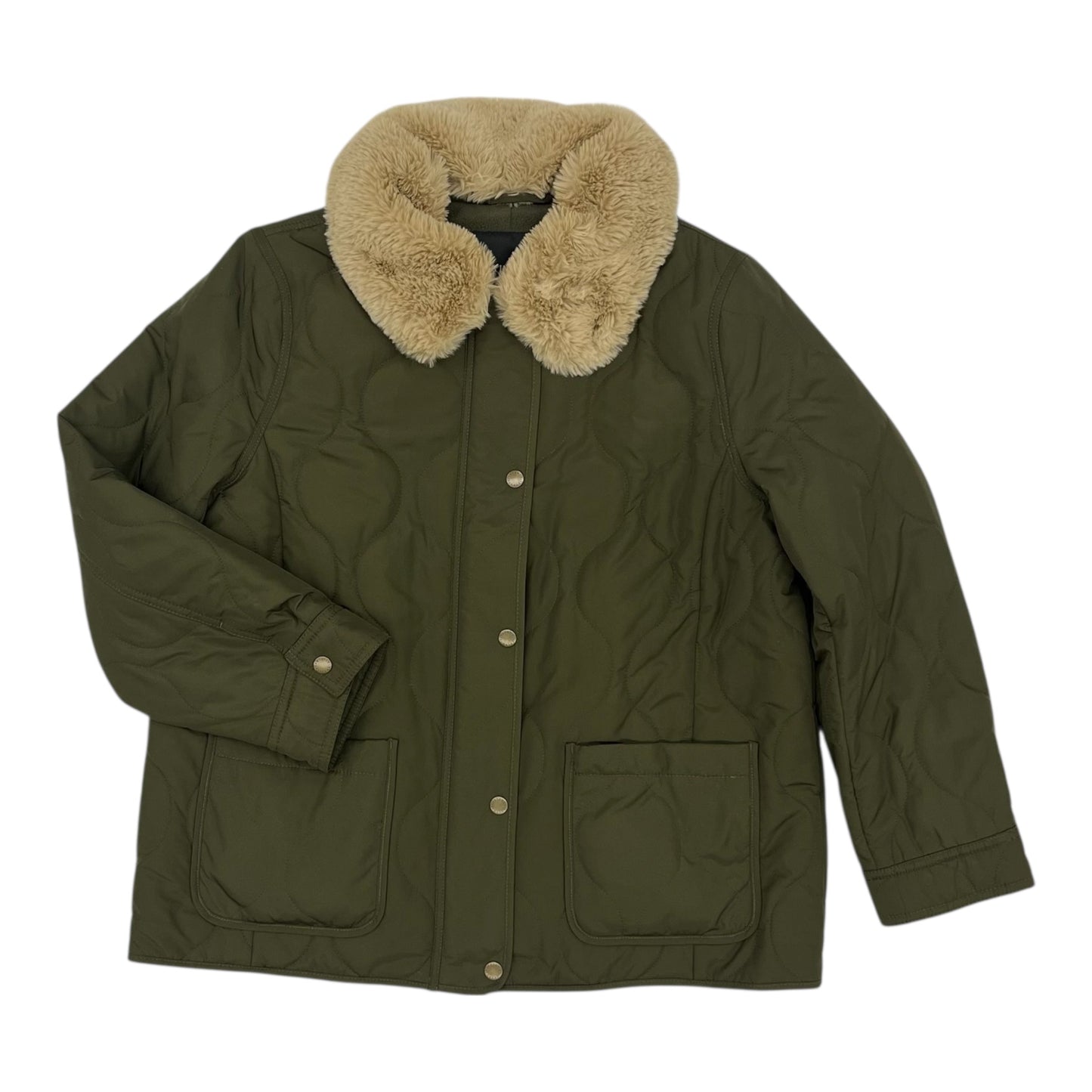 Jacket Puffer & Quilted By Talbots In Green, Size:22Womens