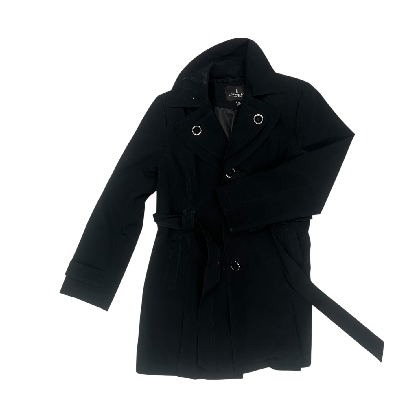 Coat Peacoat By London Fog In Black, Size:22Womens