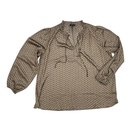 Blouse Ls By Tamara H In Brown, Size:2X