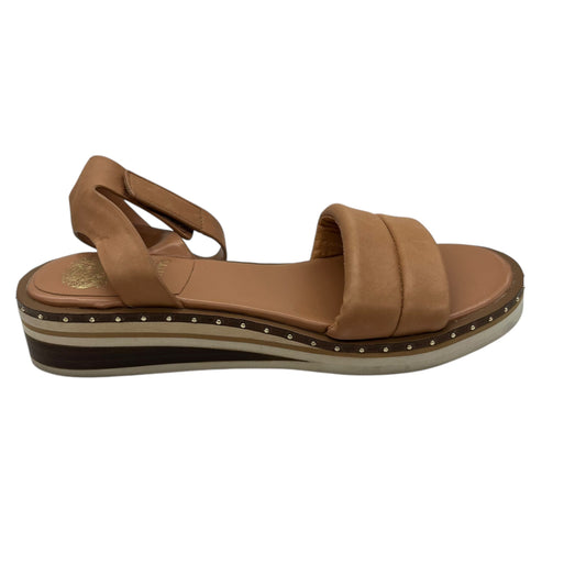 Sandals Heels Wedge By Vince Camuto In Tan, Size:7.5