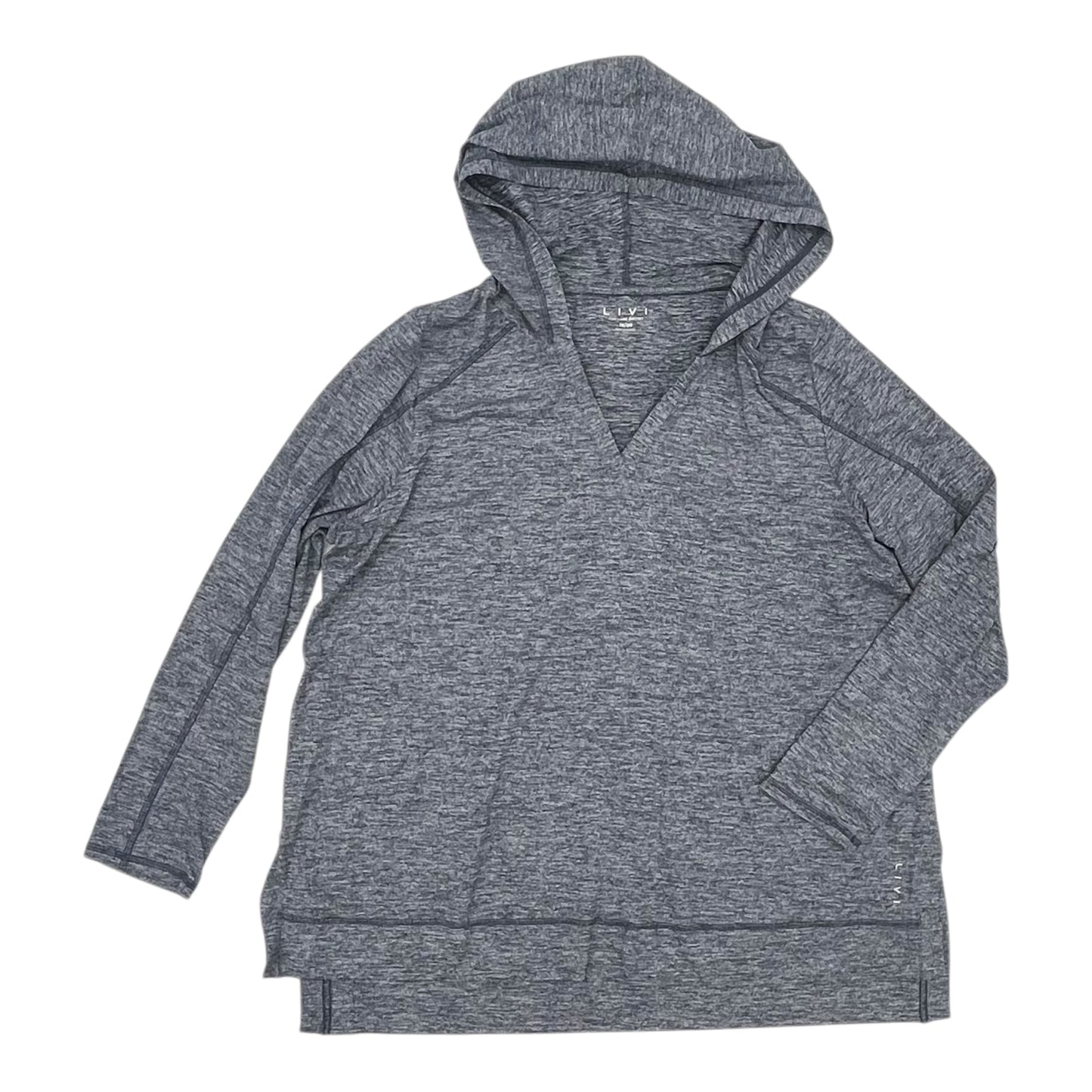 Athletic Top Ls Hoodie By Livi Active In Blue, Size:2X