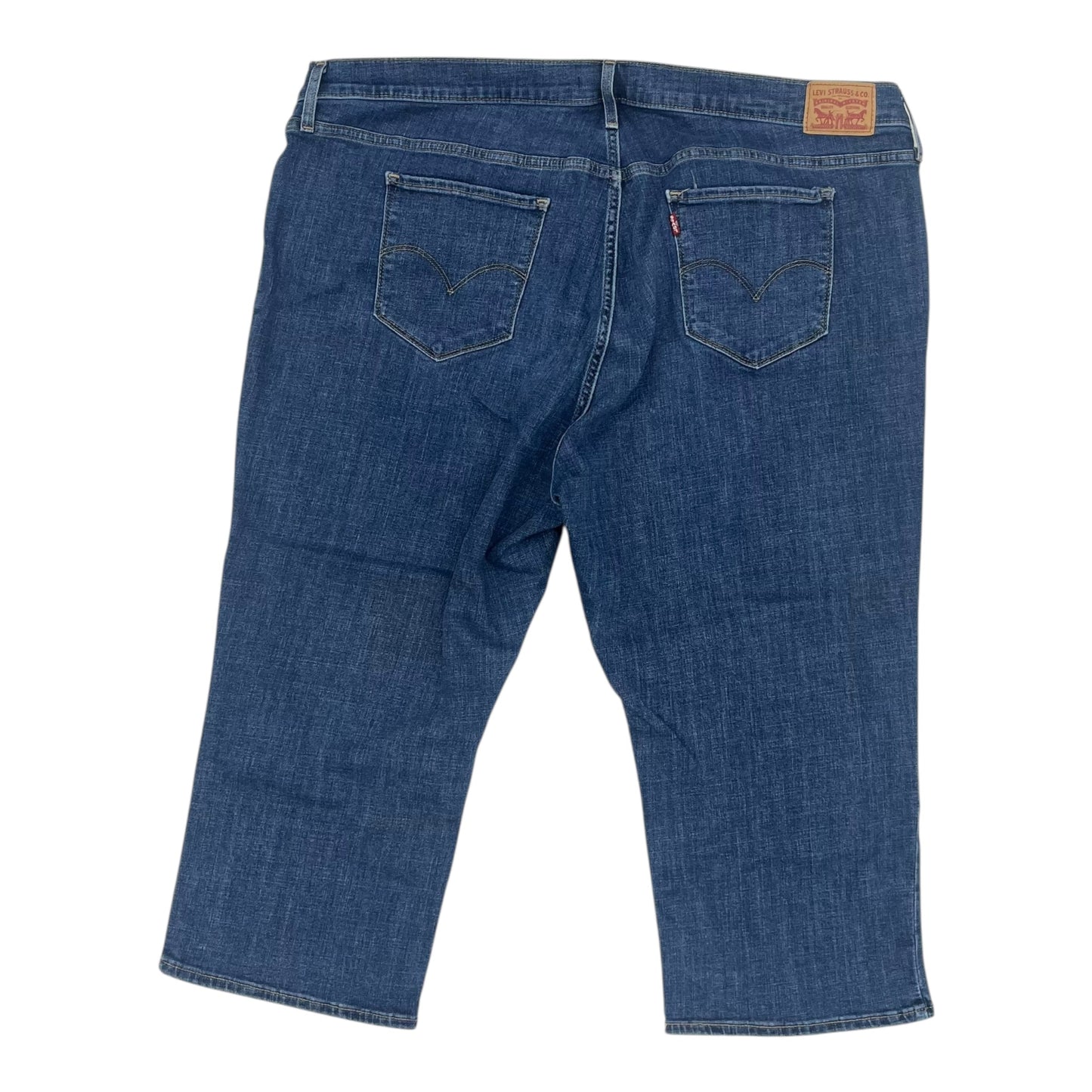 Jeans Cropped By Levis In Blue Denim, Size:24