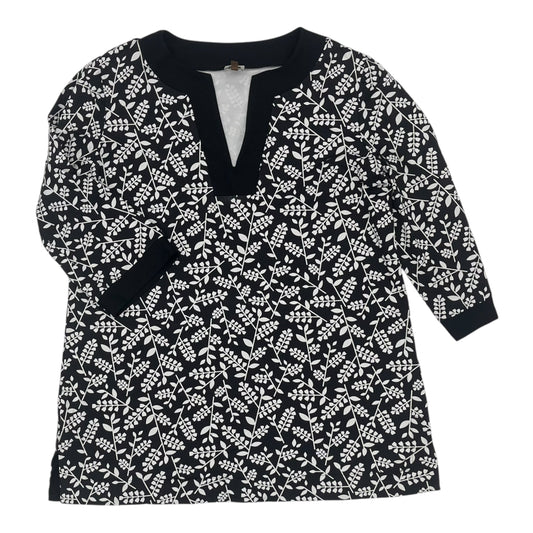 Blouse 3/4 Sleeve By Anne Klein In Black & White, Size:L