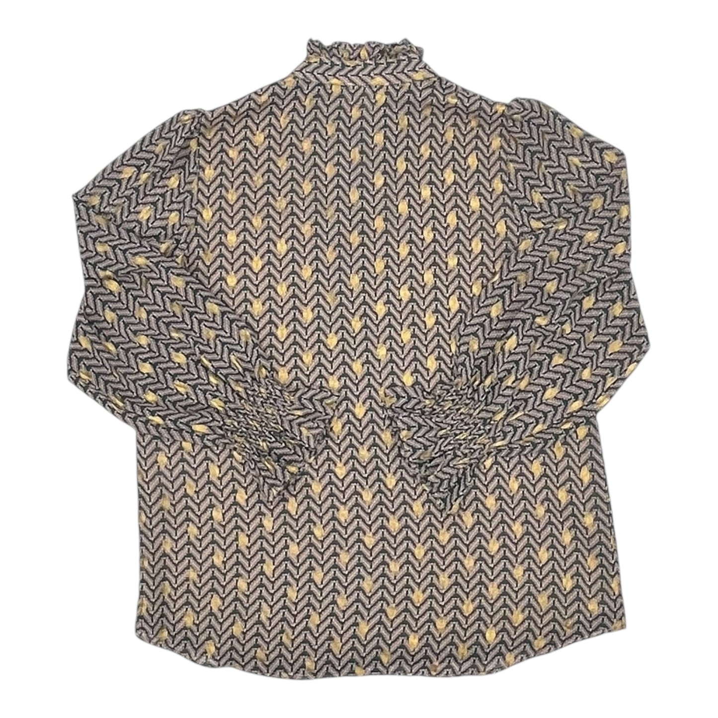 Blouse Ls By Clothes Mentor In Gold & Green, Size:M